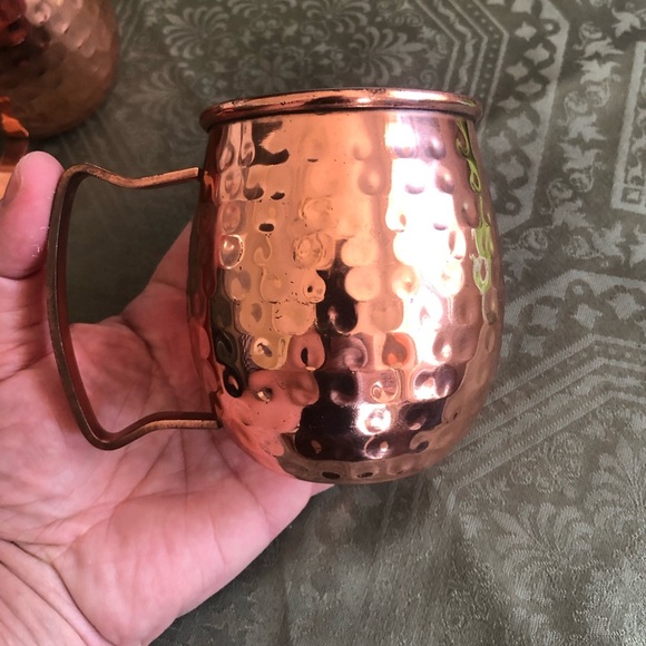 Copper Hammered Mugs for Dining, camping or on the road, a little scuffing - Picture 3 of 9